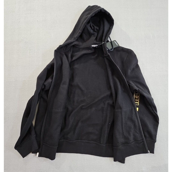 True Religion Full Zip Hoodie Men's XL NWT Black Long Sleeve Gold Sleeve - Picture 11 of 15